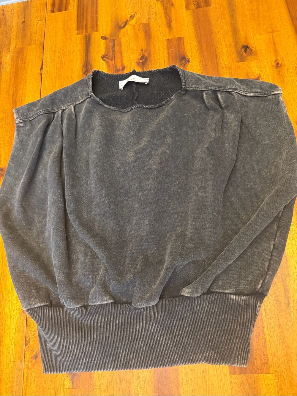 Zenana Outfitters Washed Black Women’s Crewneck Sweatshirt